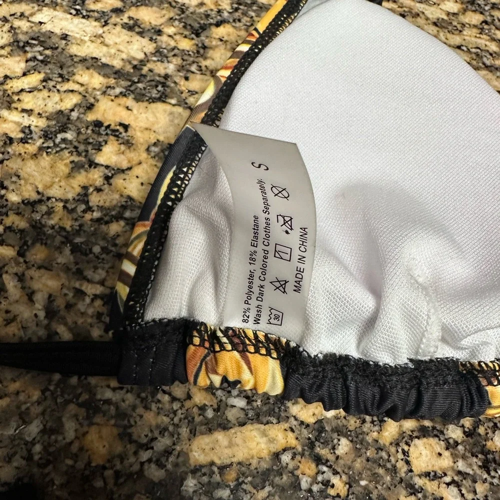 SHEIN Black and Gold Chain Design High Waisted Bikini - Size Small - Picture 4 of 5